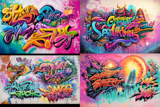 do 80s 90s airbrush graffiti design