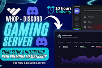 create and setup a professional paid discord server with whop integration