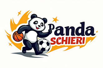 design eye catchy panda sport mascot logo in one day