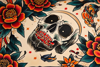 create custom logo old school traditional tattoo design
