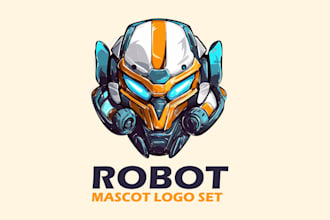 design high quality robot logo with free source files