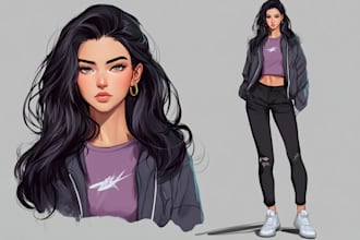 draw your original character and fanart in semi realistic