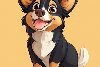 draw cartoon disney style pet portrait