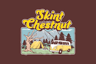 create vintage retro t shirt design with hand drawn elements