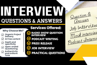 write mock, job, street, podcast interview questions and answer, resume writer