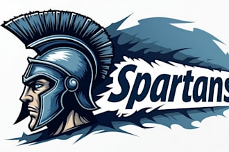 design high quality spartan head mascot logo within 14 hours