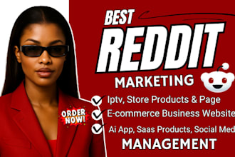 manage social media reddit post upvote for business website, ai app saas product