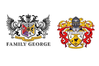 do modern heraldically accurate coat of arms, family crest, heraldic logo design