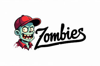 design eye catchy funny zombie mascot logo in 12 hours