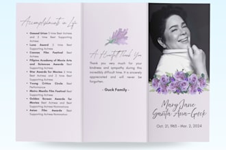 design obituary, funeral programs, tribute cards, tribute banners for print