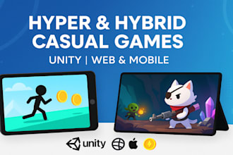 develop hyper and hybrid casual games using unity engine