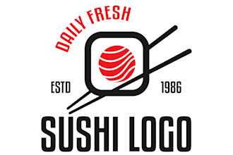 design awesome sushi logo with unlimited revision in 12 hour