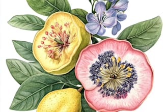 make a watercolor illustration of a plant in a distinctive manner