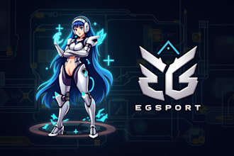 make unique mecha girl logo with a fresh concept