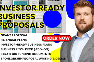 write design sponsorship proposal, investor ready business plan, grant proposal