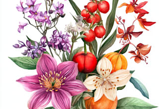 produce a watercolor illustration of a floral in my style