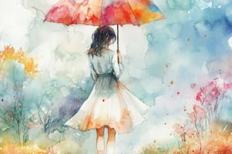 draw a digital watercolor painting