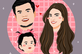 draw a digital headshot portrait illustration