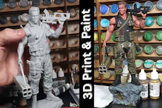 3d print and paint miniature, warhammer, action figure, tabletop, diorama models