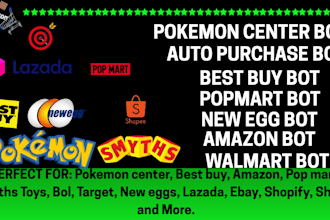 do auto purchase bot, shopping bot, pokemon center bot, auto buying bot, web bot