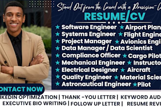 write a professional, ats optimized aerospace, avionics, engineer resume