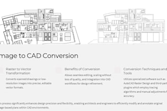 draw architectural, structural image to cad drawings in autocad