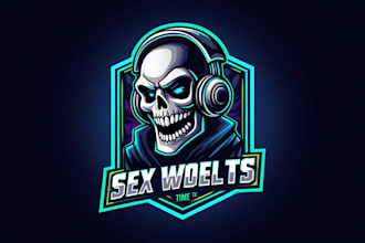 create an awesome skull head gaming esport mascot logo for your business