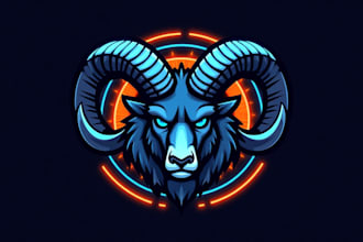 make a high quality ram goat head mascot logo with unlimited revision