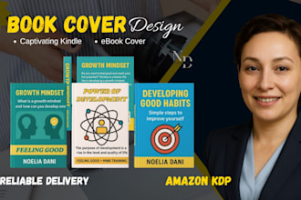 design ebook cover, 3d cover design or kindle  cover with back and spine