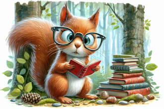 draw colorful children book illustration and picture book illustration