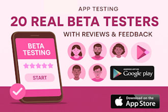 provide 20 real android beta testers for google play closed testing with review