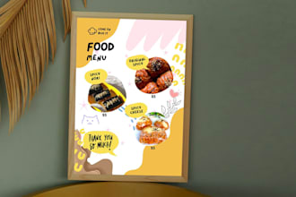 design cool food menu using canva