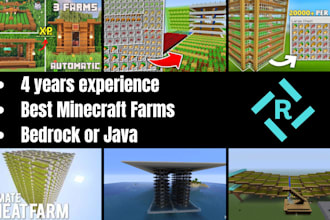 build custom automatic farms in minecraft java and bedrock