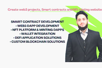 create web3 projects,smart contracts and nft minting website, memcoin