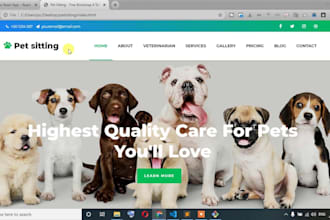 design wordpress website for dogs, cats, pet training, pet care, pet supplier
