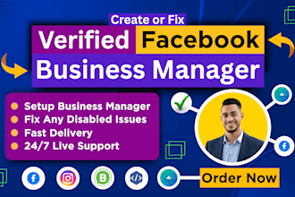 create fresh verified fb business manager and ads account