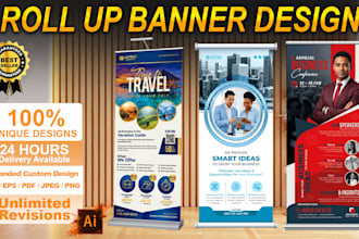 professional roll up banner, retractable and signage banner