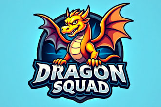 give a high quality dragon squad mascot logo design for your company