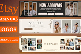 design your etsy shop banner, etsy banner and logo or website banner