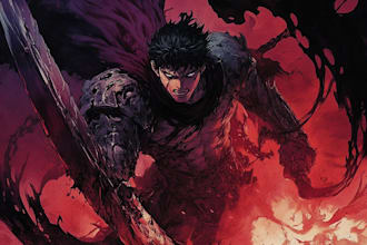 draw custom dark berserk style art in high quality