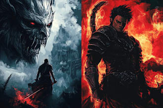 draw custom dark berserk style art and dark art illustration