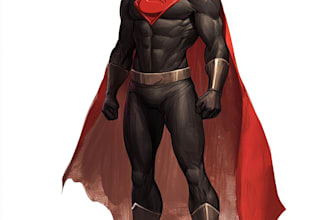 create concept art superhero character design for comics