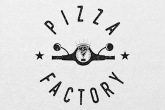 create a modern minimalist food pizza restaurant logo design