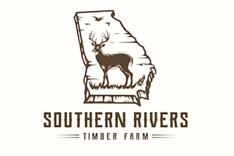 design a rustic and professional rivers timber farm logo