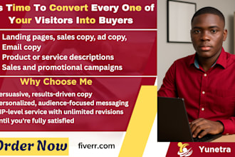 write copywriting, landing page, email copy, ad copy  that converts visitors