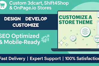 design develop and customize your 3dcart  shift4shop onpage io website design