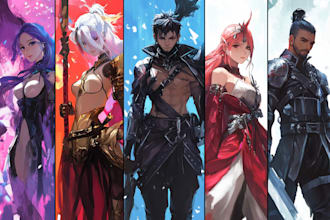 draw anime and game style characters art