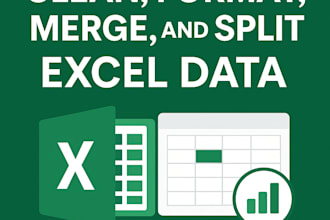 clean, format, merge, clean split excel data