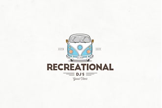 design a retro vintage custom music or dj van car logo