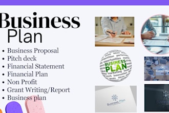 write a professional business plan, financials and pitch deck for startups